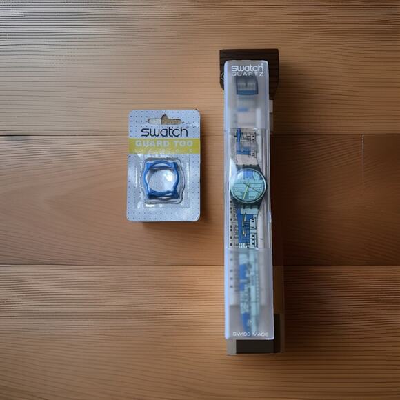 NEW Swatch Watch METROSCAPE‎ with Case & Watch Face Cover 1990 Vintage - Picture 1 of 13